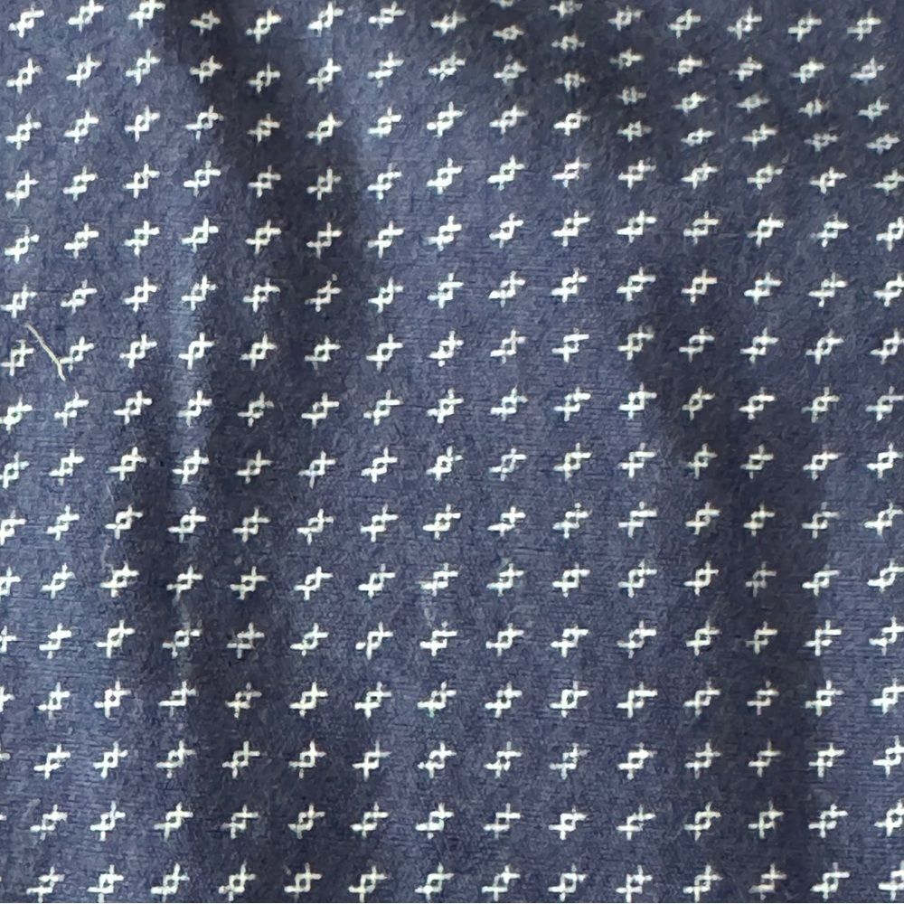 Monument Clothing Co. Men's Blue Button-Up Shirt w/ White Pattern Medium - Picture 5 of 6